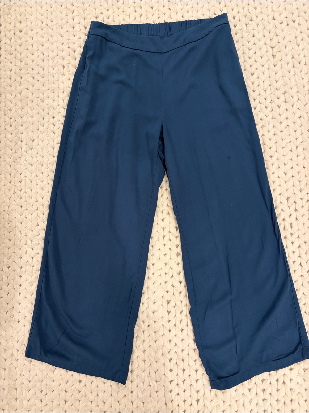 Old Navy Deep Blue Wide Leg Pull On Pants with Pockets. Worn Once. Petite Length